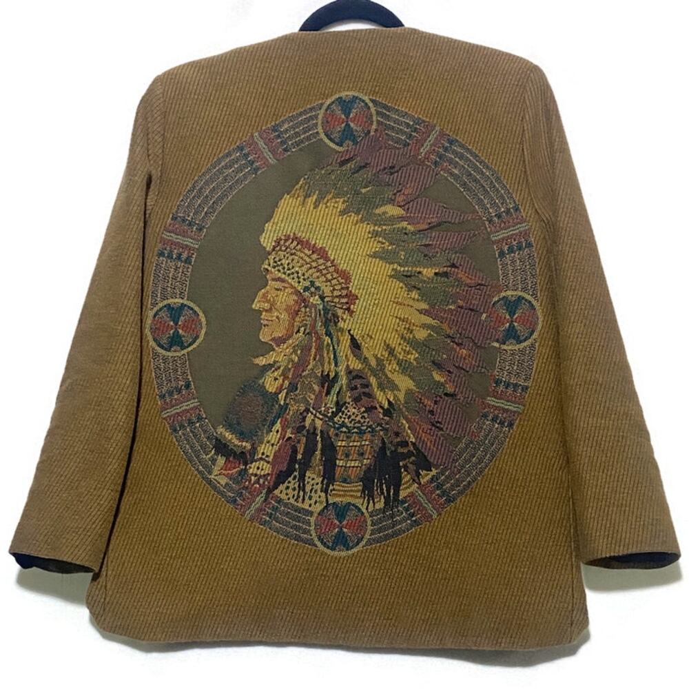 Vintage Wraps Jacket with Native American Chief on the back